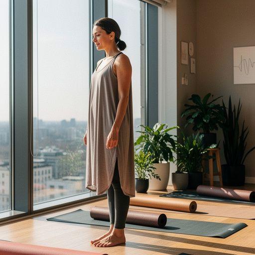 Vista panorámica de un retiro de yoga en la montaña, donde los participantes se sumergen en la sabiduría ancestral.